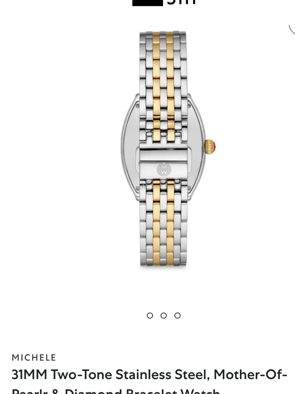 Michele Two-Tone Gold and Silver Mother-of-Pearl Diamond Accent Women's Watch